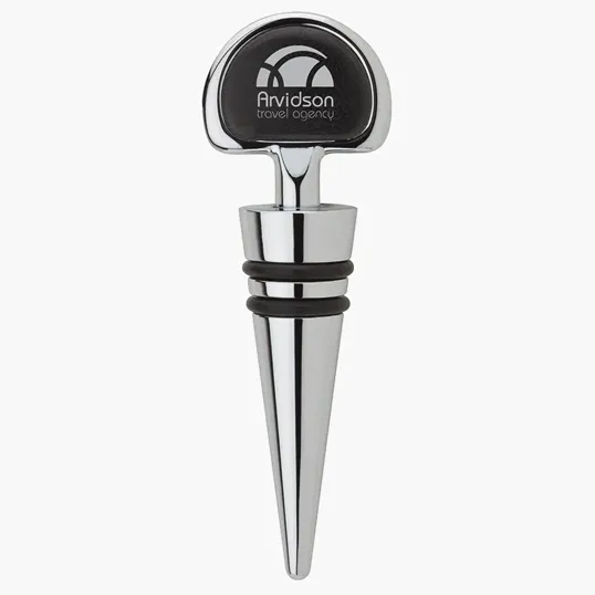 Basilia Bottle Stopper with Leatherette Inlay — view 5
