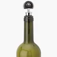 Basilia Bottle Stopper with Leatherette Inlay — view 3
