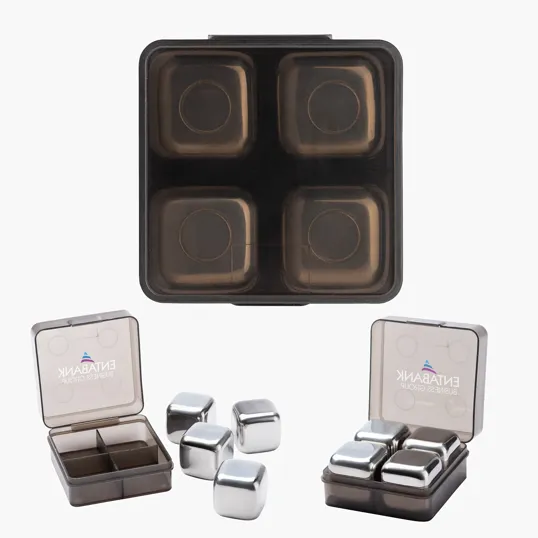 Aces 4-Piece Stainless Steel Ice Cube Set — view 3