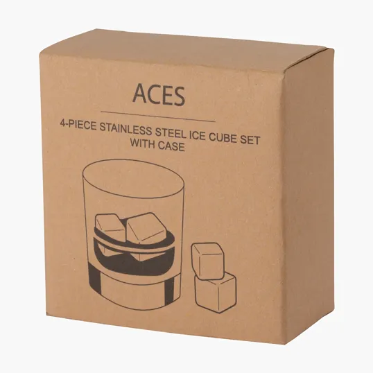 Aces 4-Piece Stainless Steel Ice Cube Set — view 9