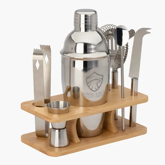 Brandy 7-Piece Cocktail Set with Bamboo Holder