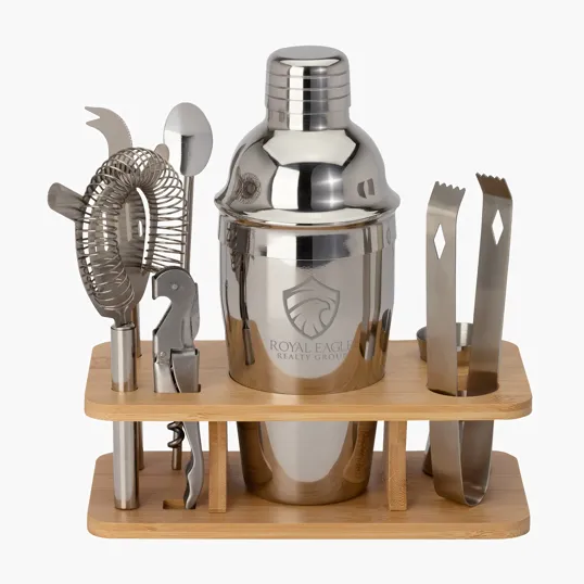 Brandy 7-Piece Cocktail Set with Bamboo Holder — view 2