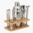 Brandy 7-Piece Cocktail Set with Bamboo Holder