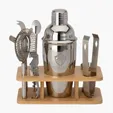 Brandy 7-Piece Cocktail Set with Bamboo Holder — view 2
