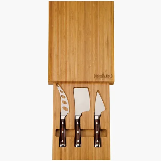 Bamboo Cheese Set with Stainless Steel Knives — view 2