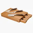 Bamboo Cheese Set with Stainless Steel Knives