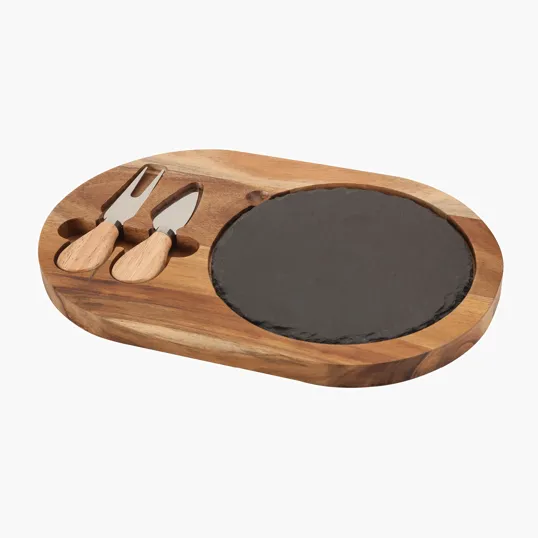 Bon Appetit Slate Cheese Set with Acacia Wood Tray — view 5
