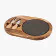 Bon Appetit Slate Cheese Set with Acacia Wood Tray — view 5