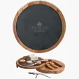 Normandy Acacia Wood Cheese and Wine Charcuterie Set with Slate Top — view 2