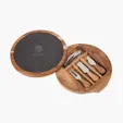 Normandy Acacia Wood Cheese and Wine Charcuterie Set with Slate Top — view 4