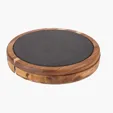 Normandy Acacia Wood Cheese and Wine Charcuterie Set with Slate Top — view 5