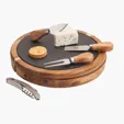Normandy Acacia Wood Cheese and Wine Charcuterie Set with Slate Top — view 6