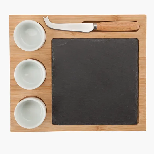 Masia 6-Piece Cheese Set with Bamboo Base — view 3