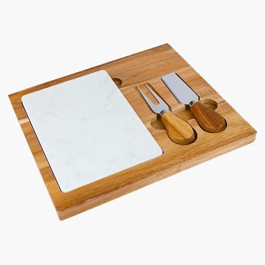 Carson 4-Piece Acacia Wood Cheese Set — view 2