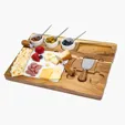 Milton 11-Piece Acacia Wood Cheese Set — view 5