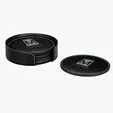 Domanda Leather 4 Coaster Set with Holder