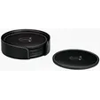 Domanda Leather 4 Coaster Set with Holder — view 3