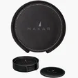 Domanda Leather 4 Coaster Set with Holder — view 4