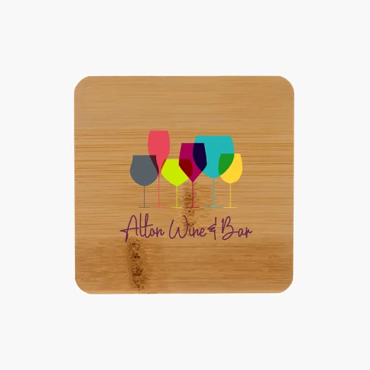 Brandon Single Bamboo Coaster, 3.5" Square — view 8