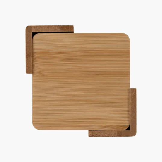 Brandon IV 4-Piece Bamboo Coaster Set — view 3