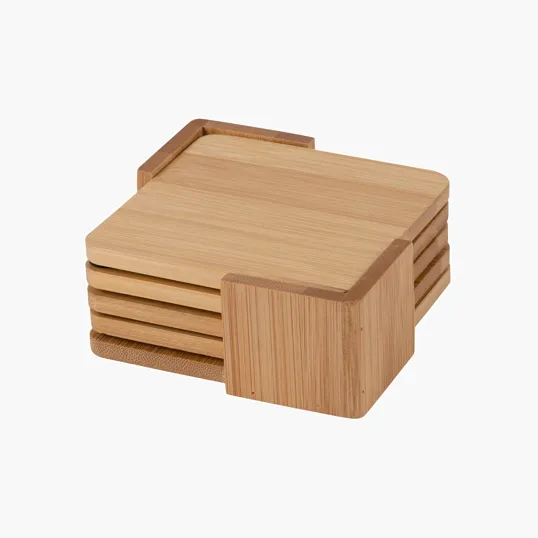 Brandon IV 4-Piece Bamboo Coaster Set — view 4