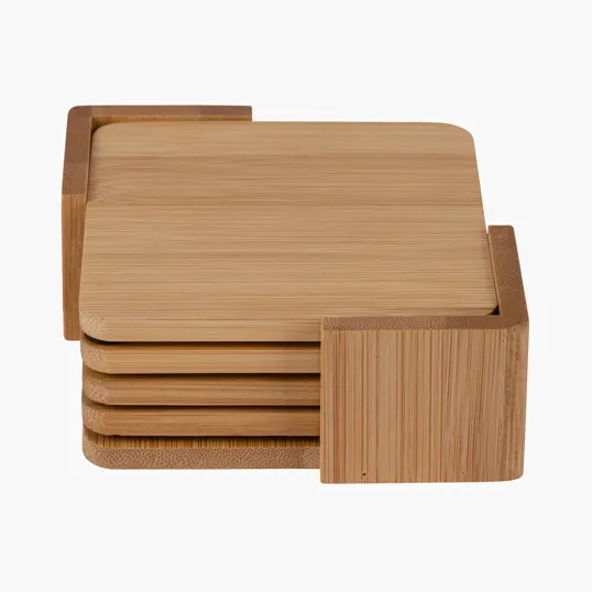Brandon IV 4-Piece Bamboo Coaster Set — view 6