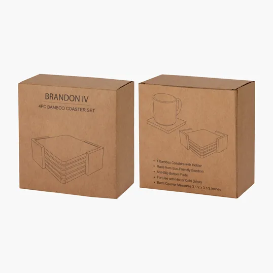 Brandon IV 4-Piece Bamboo Coaster Set — view 8
