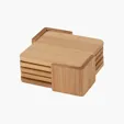 Brandon IV 4-Piece Bamboo Coaster Set — view 4