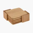 Brandon IV 4-Piece Bamboo Coaster Set — view 5