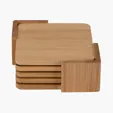 Brandon IV 4-Piece Bamboo Coaster Set — view 6