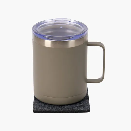 Redmond 6pc Recycled Felt Coaster Set with Bamboo Holder — view 3