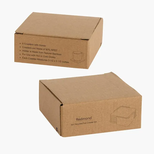 Redmond 6pc Recycled Felt Coaster Set with Bamboo Holder — view 5