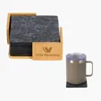 Redmond 6pc Recycled Felt Coaster Set with Bamboo Holder