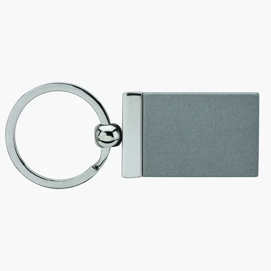Gemma Rectangular Metal Keyring with Two-Tone Gunmetal Finish — view 3