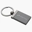 Gemma Rectangular Metal Keyring with Two-Tone Gunmetal Finish