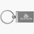 Gemma Rectangular Metal Keyring with Two-Tone Gunmetal Finish — view 2