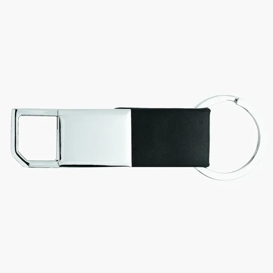 Ilda Keyring with Nickel Finish and Leatherette Strap — view 5