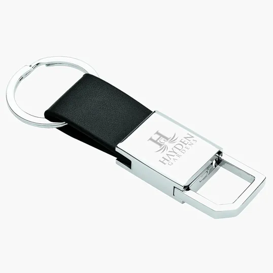 Ilda Keyring with Nickel Finish and Leatherette Strap — view 6