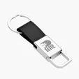 Ilda Keyring with Nickel Finish and Leatherette Strap