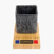 Renton Recycled Felt and Bamboo Pen/Device/Card Holder — view 2