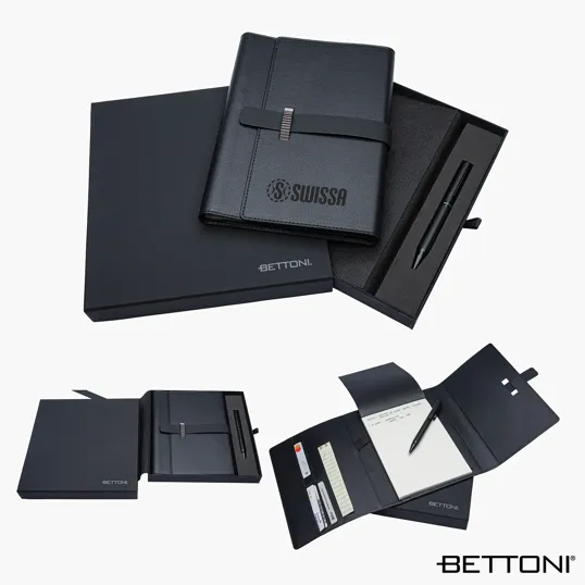 Bettoni® Sorrento Journal & Pen Giftset with Leatherette Cover