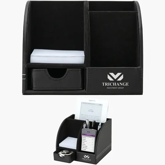 Sandro Leatherette Desk Box with Note Pad and Storage — view 3