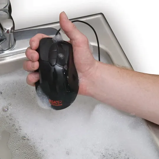 Seal Shield™ Antimicrobial-Washable Mouse, Black — view 2