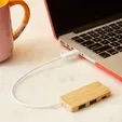 Bamboo Dual USB Hub with Type-C and Type-A Ports — view 7