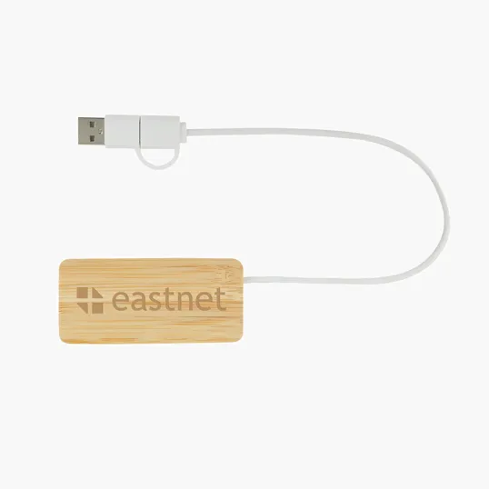 Bamboo Dual USB Hub with Type-C and Type-A Ports — view 5