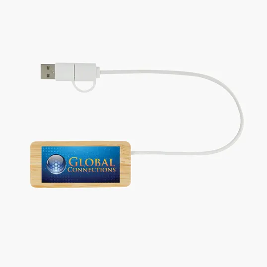 Bamboo Dual USB Hub with Type-C and Type-A Ports — view 6