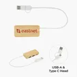 Bamboo Dual USB Hub with Type-C and Type-A Ports