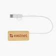 Bamboo Dual USB Hub with Type-C and Type-A Ports — view 2