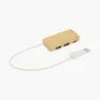 Bamboo Dual USB Hub with Type-C and Type-A Ports — view 3