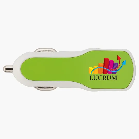 Solas Twin Port USB Car Charger with LED Logo Panel — view 3